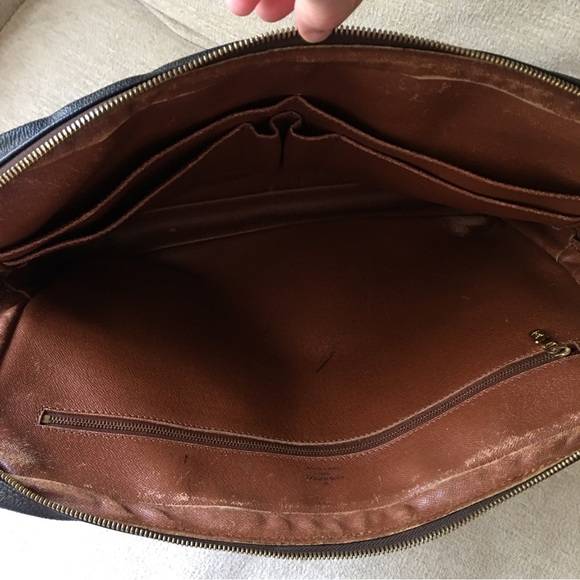 🟤FIRM-Vintage Authentic Vuitton Monogram Porte Documents Case Large Bag *LOWEST* - Picture 9 of 15